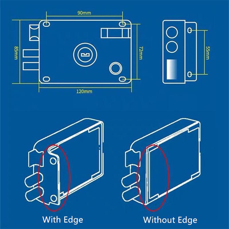 1Piece 2.0mm Thickness Exterior Iron Door Locks Insurance Anti-theft Security Lock Indoor Dormitory Gate Household Locker