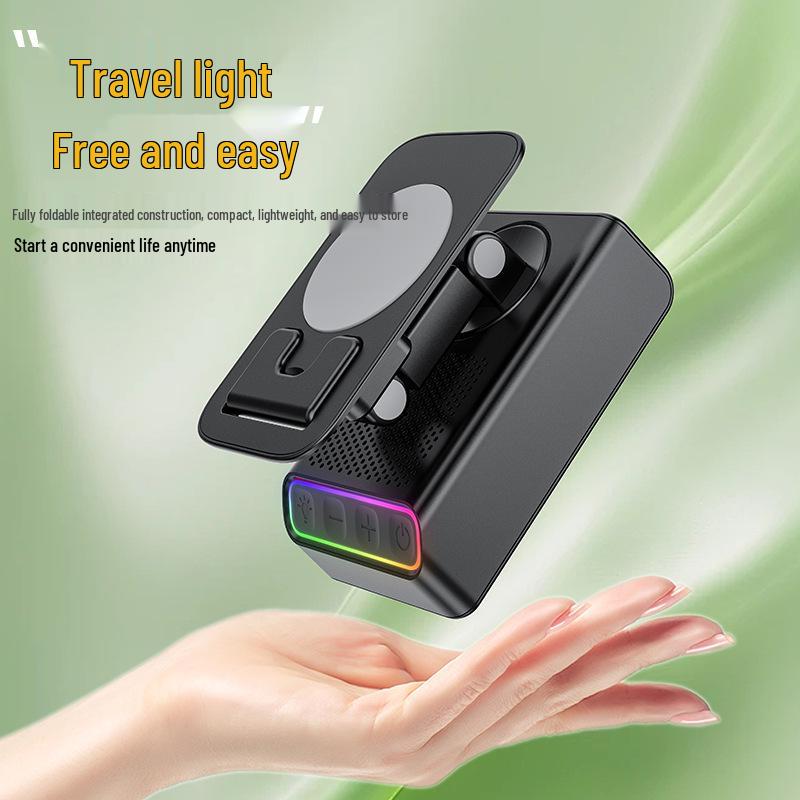 RGB Bluetooth Speaker with Mobile Stand & Power Bank - Ships Same Day