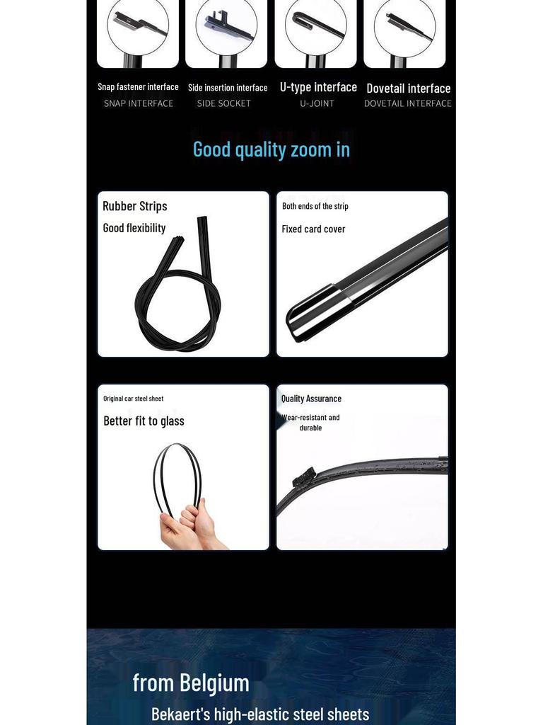 Fits Subaru XV, Outback, Legacy, Forester, Impreza, BRZ, Tribeca - Frameless Wiper Blades.