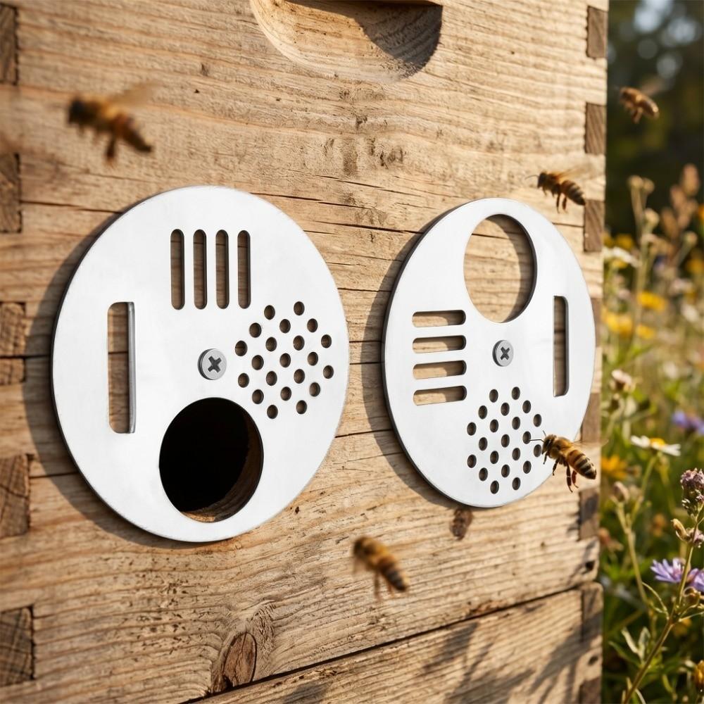 10 Piezas Puerta de Entrada Redonda para Colmena Disco de Entrada Giratorio Disco de Entrada para Abejas Cajas para Colmenas