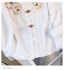 Authentic New Chinese Style Stand Collar Embroidered Shirt with Frog Buttons & Horse Face Skirt - Long Sleeve National Style Top