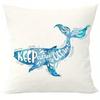 Home Decor Ocean-Inspired Whale & Octopus Throw Pillows Pattern Cushion Cover Suitable For Sofa Bedroom Car Pillow Cover