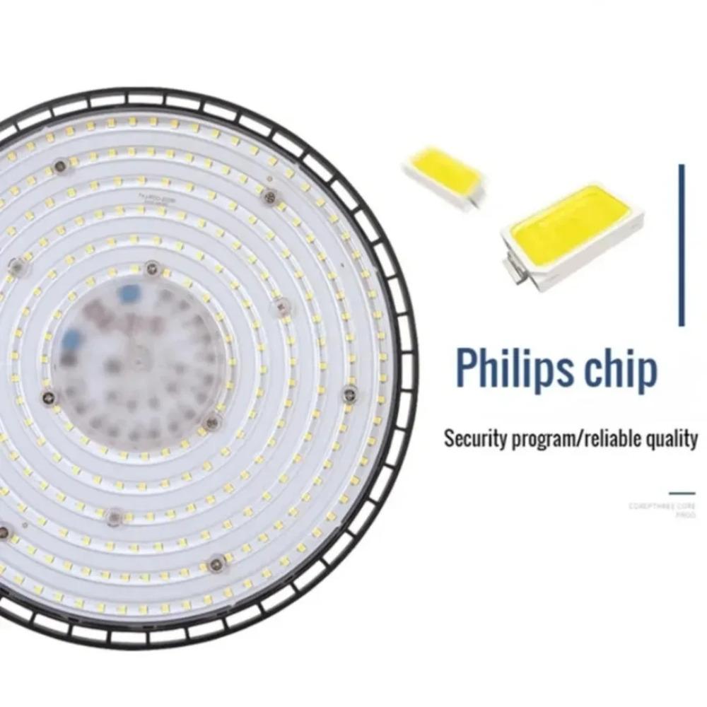 AC 220V Super Bright LED High Bay Light IP65 Waterproof UFO Warehouse Garage Light 100W 150W 200W For Gym Factory Lighting 6000K