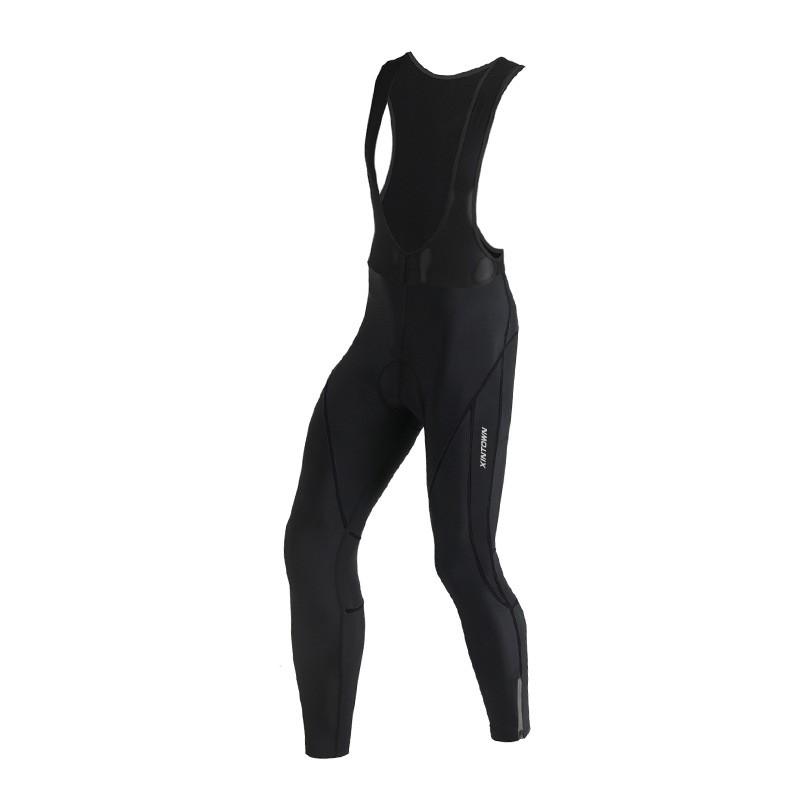 Mens Winter Fleece Cycling Tights With Suspender Straps Warm Thermal Bike Pants Road