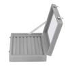 Jewelry Box 7 Slots Velvet Jewellery Holder Storage Display Case for Earring Bracelet Gray