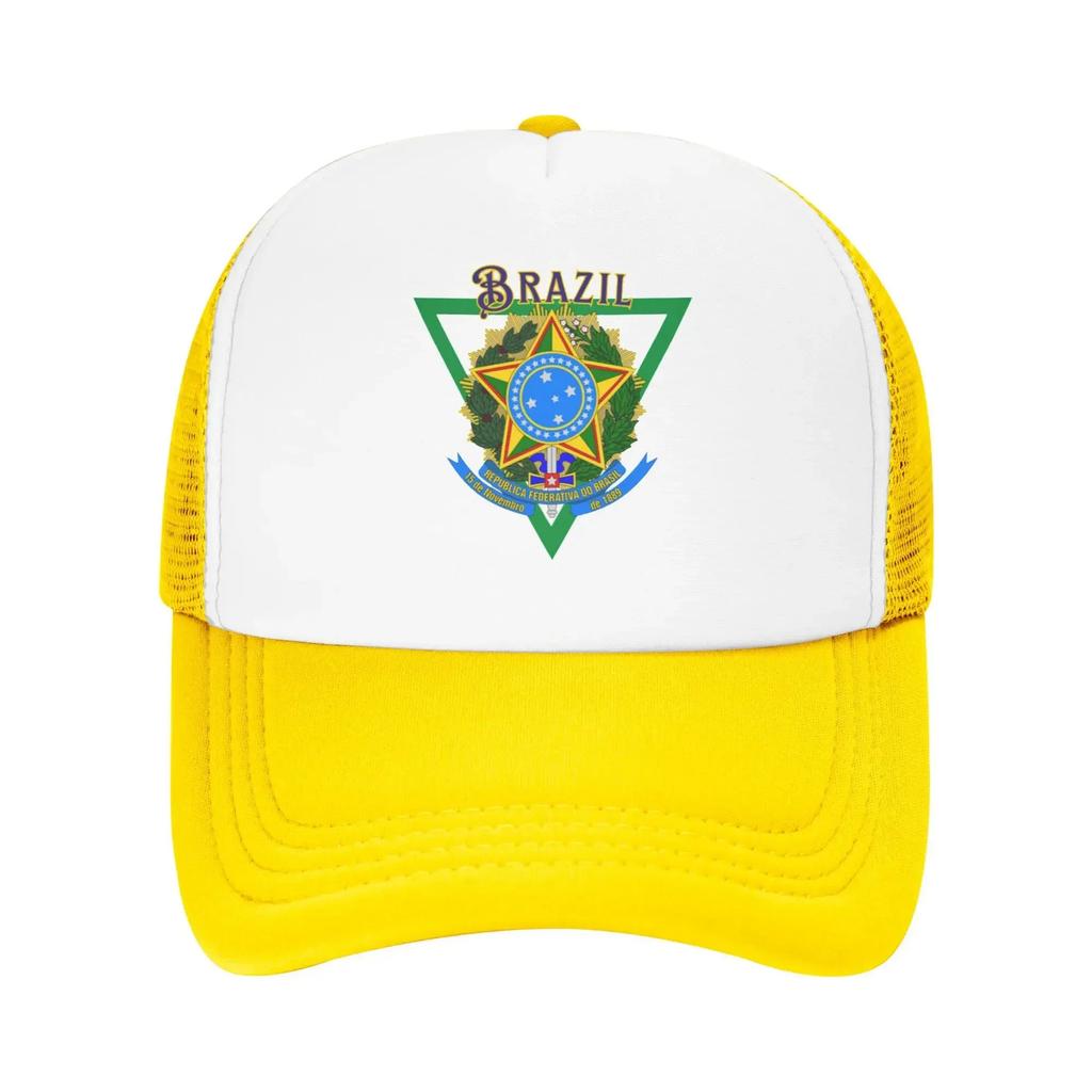 Brazil Emblem Pool Party Mesh Baseball Caps Women High-end Female Beach Sun Hat Trucker Cap