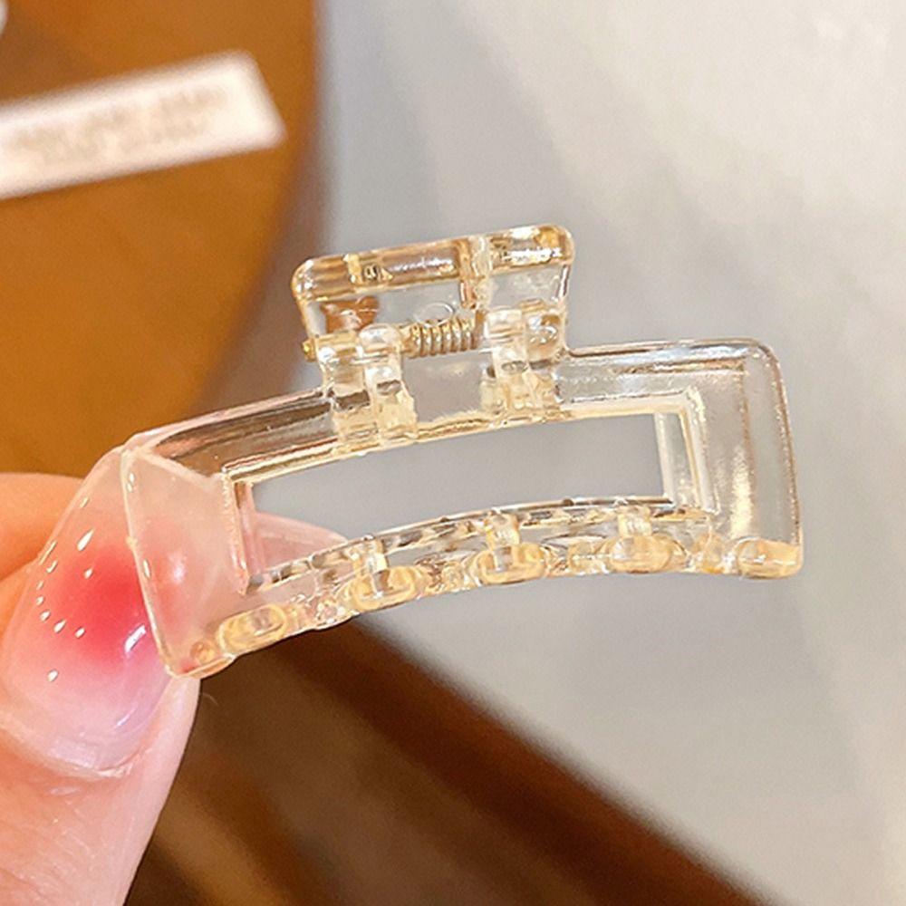 Plastic Transparent Shark Clip Small Hollow Hair Clip Elegant Mini Hair Claw  Wash Face