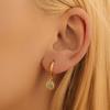 Vintage 18k Gold Plated Sun Design Turquoise Copper Clip Earrings Retro Jewelry For Women