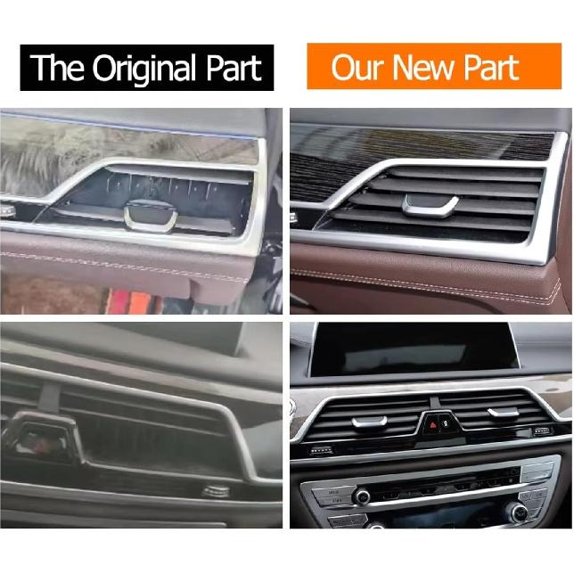 Dashboard Front Air Conditioner Ac Vent Outlet Grille Repair Kit for BMW 7 Series G11 G12 2016 2017 2018 2019 2020 730 740 750(Central-Left)