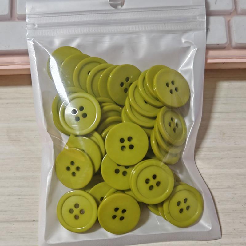 

50pcs Simple 4-hole Buttons 20mm Round Resin Flatback Buttons Sweater Skirt Accessories