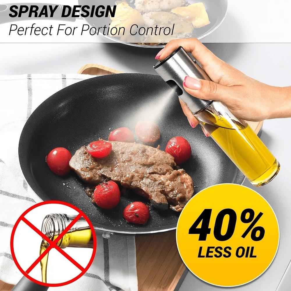Glass Oil Spray Bottle Oil Spray Bottle for Cooking Kitchen Olive Oil Sprayer for Camping BBQ Baking Vinegar Soy Sauce Bottle