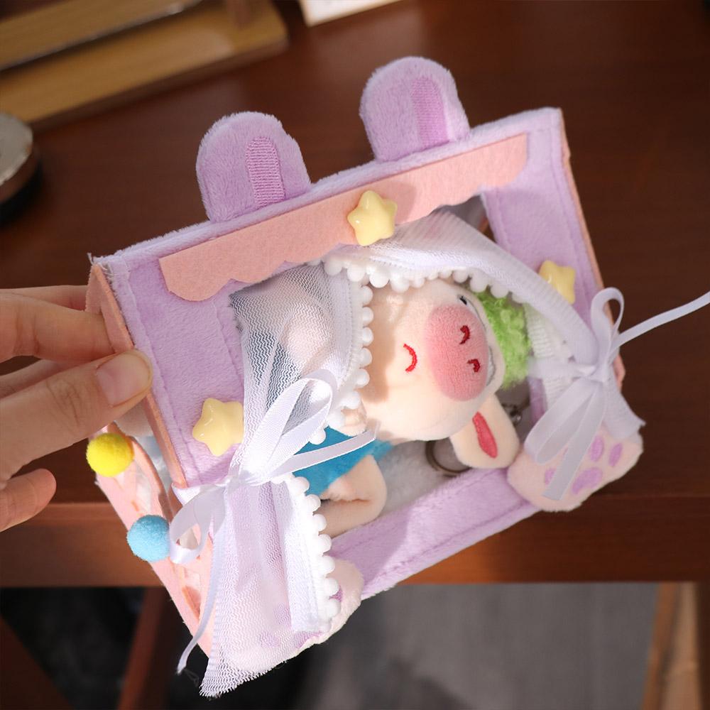 Scene Model Doll Tent Desktop Ornaments Doll Sleeping Bed Kids Toy Cotton Doll Bed Plush Toy