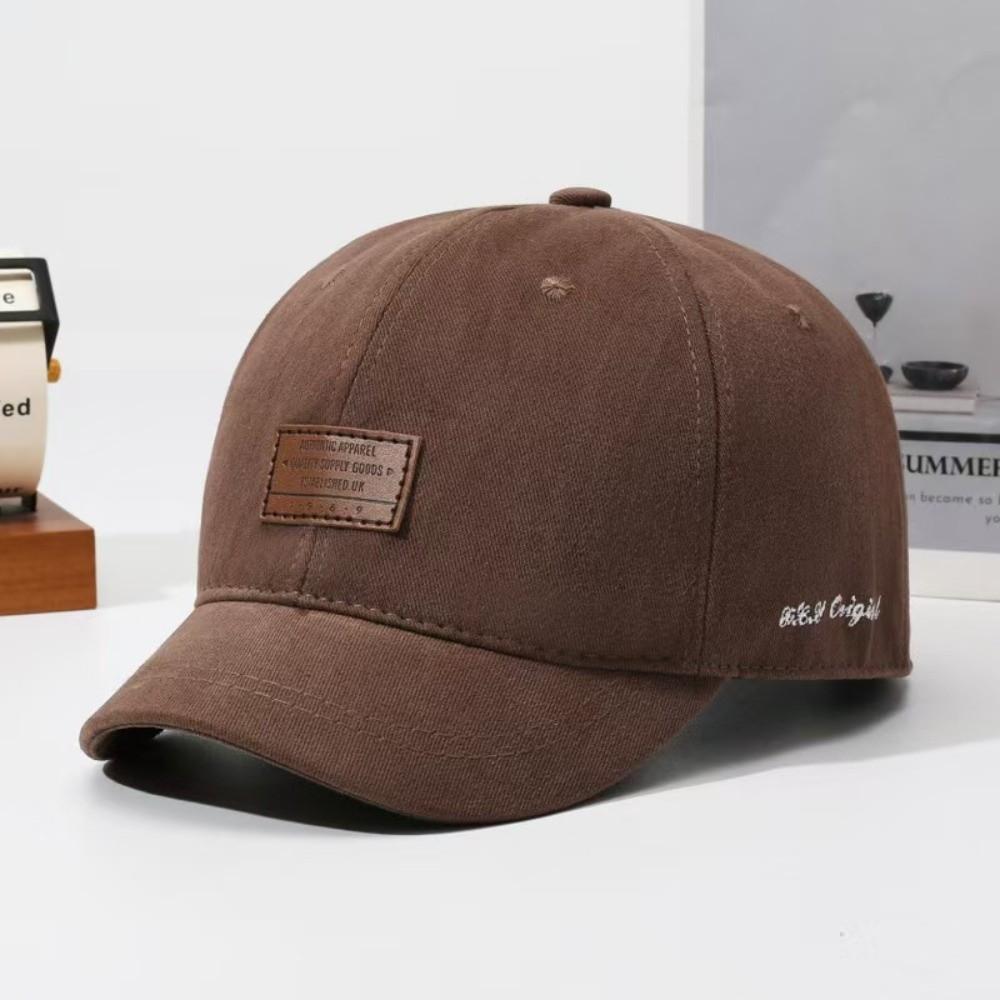 Adjustable Back Strap Leather Patch Baseball Cap Cotton Adjustable Cap Dad Hat For Women Men