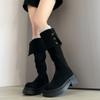 Thick-soled Boots Women's 2025 New Autumn and Winter But Knee Suede Boots Women's Thin Tall Knight Boots