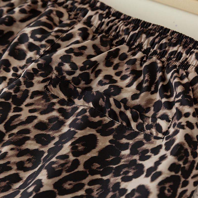 Sommer-Strandshorts für Herren in Übergröße, elastische Taille, Leopardenmuster, lässige Shorts für den Sommer