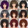 Short Wig Afro Kinky Curly Synthetic Wigs for Women's Fashion Full Wig With Bangs African Women Hair Wig Brazilian Fancy Cosplay