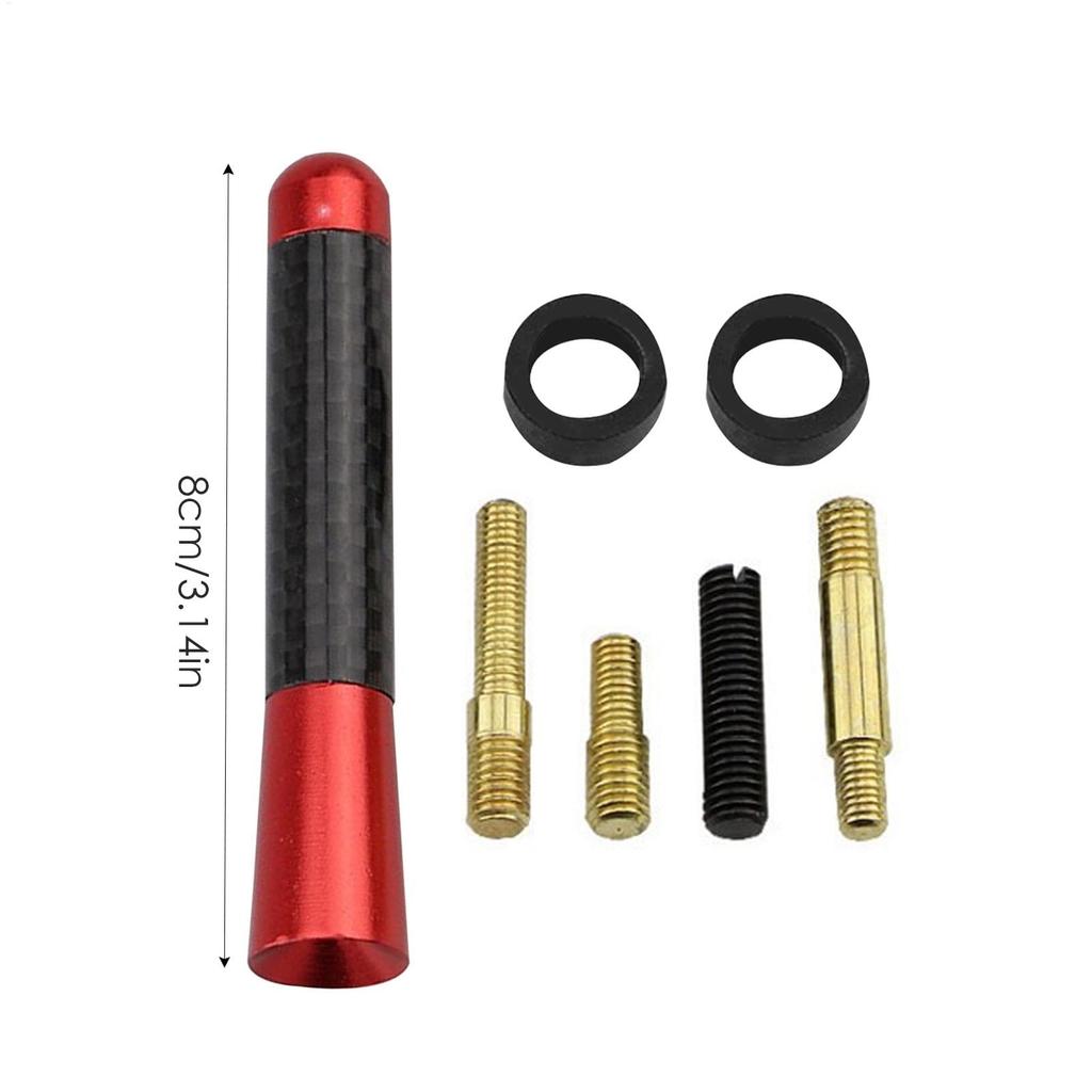 Car Radio Antenna,Car Antenna Replacement,Short Carbon Fiber Metal Car Antenna Kit | 8cm Auto