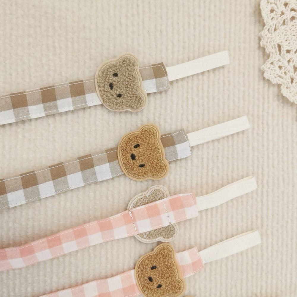 Bear Baby Cloth Pacifier Chain Embroidery Nipple Holder Clips Anti-lost Soother Holder  Baby