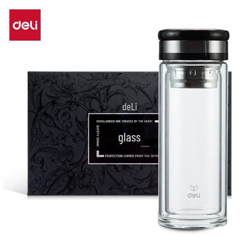 Deli Double-Layer Glass Tea Infuser Cup