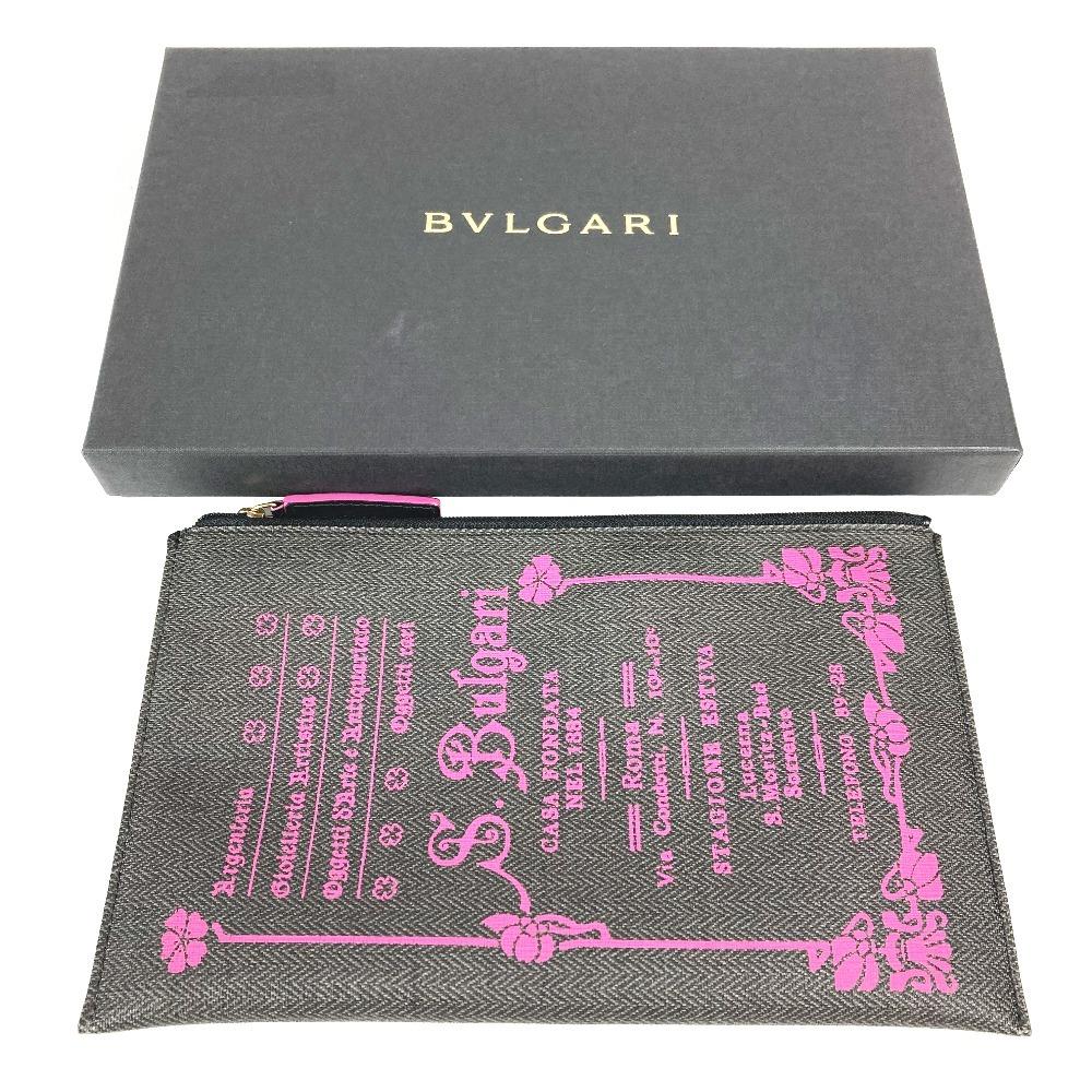 BVLGARI Logo S.Bulgari Bag Pouch Cluch Bag Clutch bag PVC/Leather gray/pink