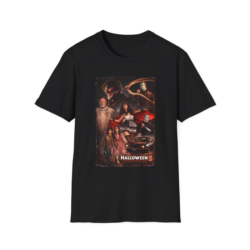 Halloween 5 Movie Poster Unisex T-Shirt| Halloween Characters Graphic Tee Graphic Tee XL
