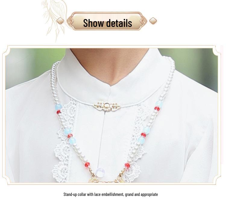 Mädchen Chinesischer Stil Pferd Gesicht Rock Set: Sommer Hanfu Kleidung, Ming-Stil Tang-Anzug