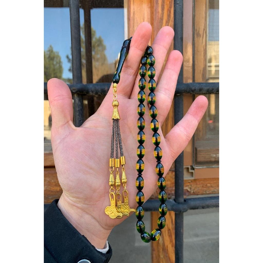 Herren-Gebetsperlen aus Vernier-Pulver-Bernstein