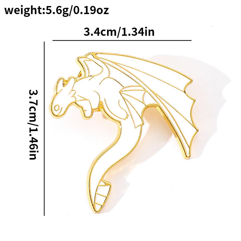 Creativity Personality Black White Dinosaur Monster Cthulhu Snake Eagle Metal Badge Brooch for Women Men Jewelry Accessory Gifts