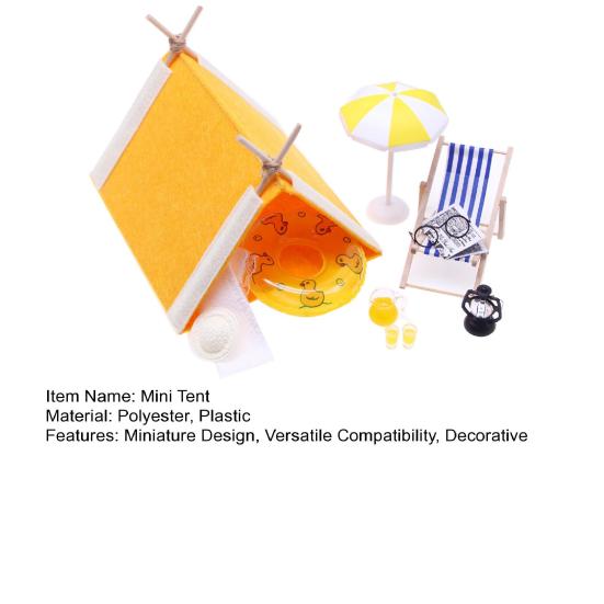 Kleine Campingzelt Figur Sommer Camping Set 1/6 1/12 Maßstab Realistische Form Miniatur Modell Mini Zelt Puppenhaus Zubehör