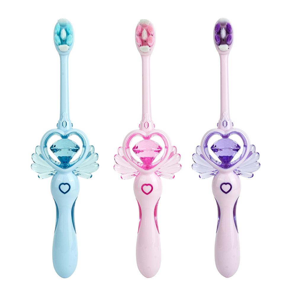 Magic Wand Toothbrush for Kids - Soft Bristles, Fairy Design, Three Colors, Individually Packaged
