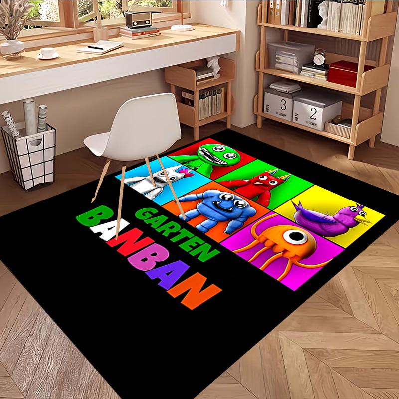 Game Rainbow Friends Print Rug, Washable Floor Carpet, For Entryway Dorm Laundry Room Office Study, Home Decor Birthday Christmas Gift