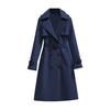 Cappotto Trench Lungo da Donna Doppiopetto con Cintura Rever a Lancia Soprabito Autunno Inverno Antivento Classico Capospalla