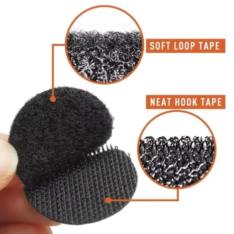 Black Adhesive Tape Household Use Touches Fastener Pad Fixed Patch Double Sided Mat Grip Strap Self-adhesive DIY Apparel