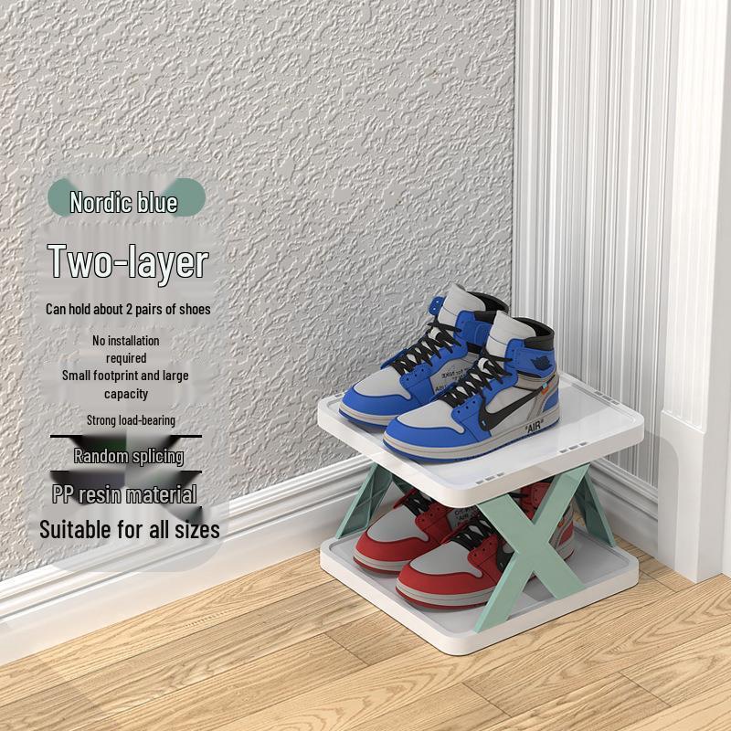 Foldable X-Shaped Multi-Layer Shoe Rack for Home, Balcony, or Dorm Storage