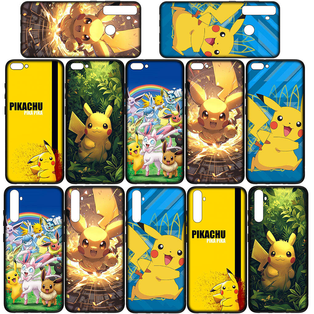 Cover for iPhone 17 16 15 Xiaomi Poco Redmi Note 14 13 12 11 Pro Max Samsung Galaxy S25 S24 S23 OPPO Huawei Anime Pokemon GO Pikachu Cute Phone Case