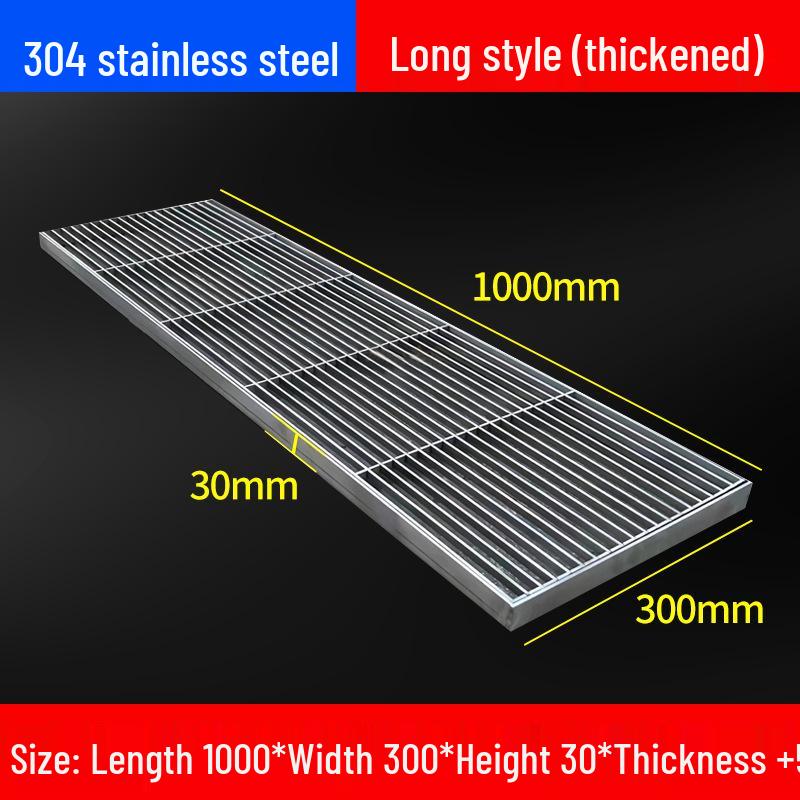 Gitterrostabdeckung aus Edelstahl 304 für Entwässerungsrinnen und Schächte.