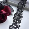4cm Wide Black Polyester Lace, Floral Narrow Crocheted Lace Trim for Garment, Dress, Lingerie, Underwear, Bra, Sewing & Crafting