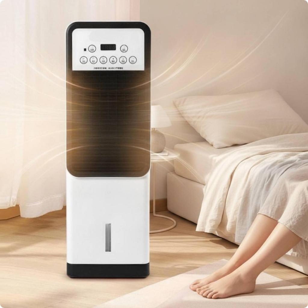 Bladeless Column Fan with remotes Control Digital WaterBased Climate Device for Families,