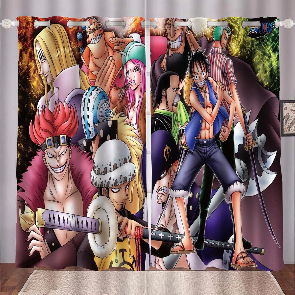 One Piece Monkey D Luffy Curtain Cartoon New World Animated Fashion Suitable for Bedroom Kids Adult Room Decoration Gifts