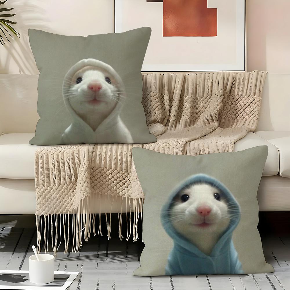 Kwaii Anime Cute Mouse Pillow Case Pillowcase, Double-Sided Printed, Sofa Cushion, Bedroom Headboard Pillow