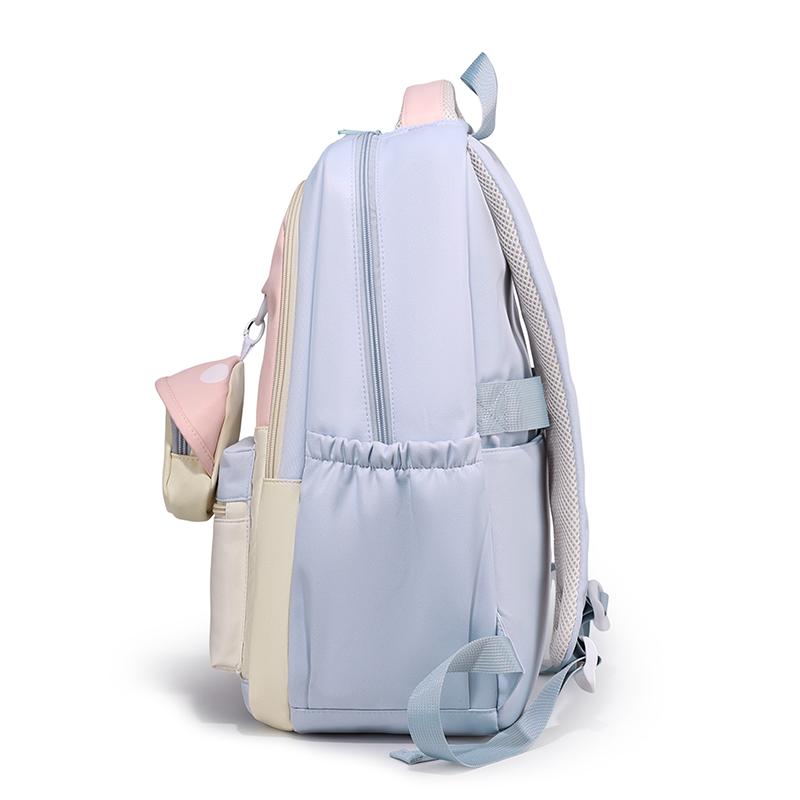 Large Capacity Backpack Color Block Student Schoolbag