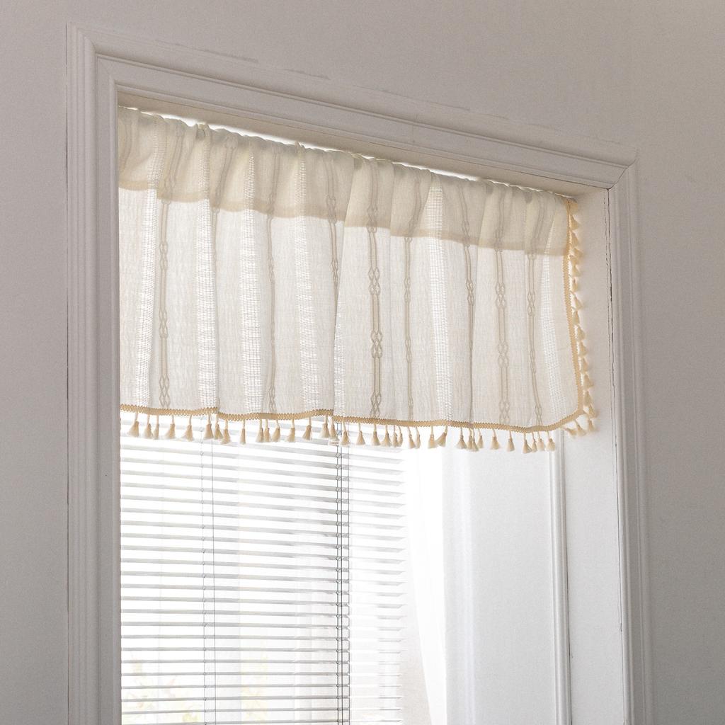 Hot Sale European Simple Kitchen Coffee Curtain Finished Piercing Rod Small Curtain Short Curtain Half Curtain
