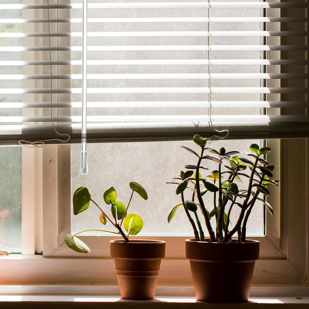 2PCS 12 Inches Blind Wand Replacement with Hook Vertical Blinds Replacement Parts Clear Blinds Stick with Hook and Handle Curtain Stick Blind Tilt