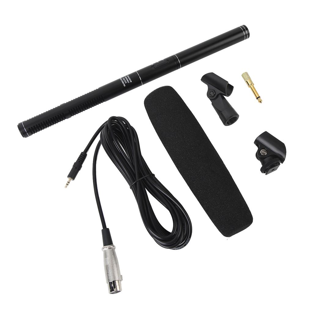 Condenser Shotgun Microphone Cardioid Professional Camera Microphone with 3 Pin XLR Connector for Digital SLR Camcorder