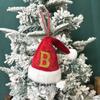 Mini Letter Christmas Hat Christmas Tree Pendant Decorations Hanging Ornament Cute Plush Velet Santa's Hat Christmas Home Decor