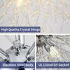Modern Crystal Chandeliers Firework, Non-dimmable, 9-Light Chrome Dandelion Sputnik Ceiling Light Fixtures, for Bedroom Living Room