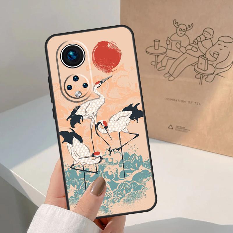 Japanese Cranes Art For Honor Magic 8 Pro 7 6 5 Lite Case For Honor Win RT 200 400 50 70 90 X8b X9a X9b X9c X9d