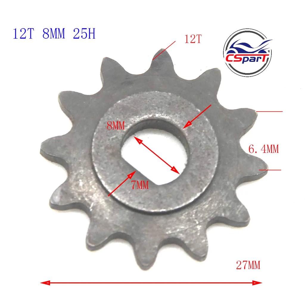 10 11 12 Tooth 10T 11T 12T 25H T8F D Type 8MM 10MM Razor EVO X-Treme IZIP E Scooter Motor Sprocket MY1020