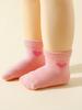 7 Pairs Pack Newborn Girls Soft Cotton Anti-Slip Socks, Fashion Cute Heart Print Short Ankle Socks Gifts for 0-1 Years Baby Girls