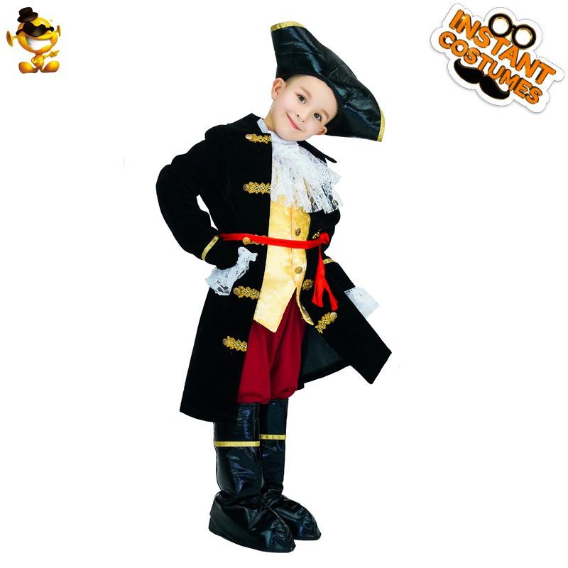 Halloween Children Boys Pirate Stage Costumes, Little Boys Pirate Captain Party Costumes Cosplay